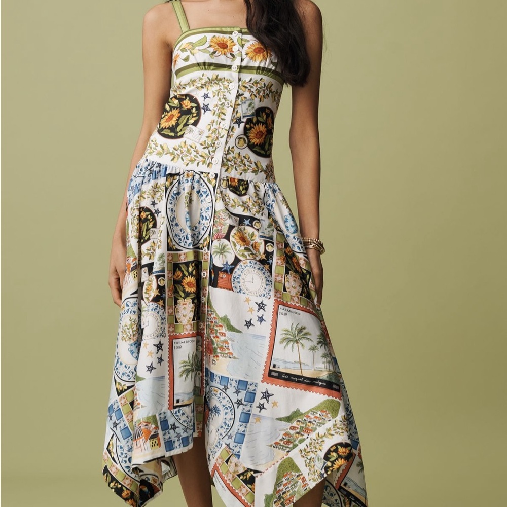 FARM Rio Asymmetrical Dress with Tropical Print
